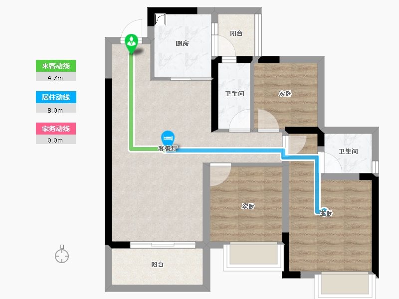 四川省-内江市-邦泰大悦府-69.39-户型库-动静线