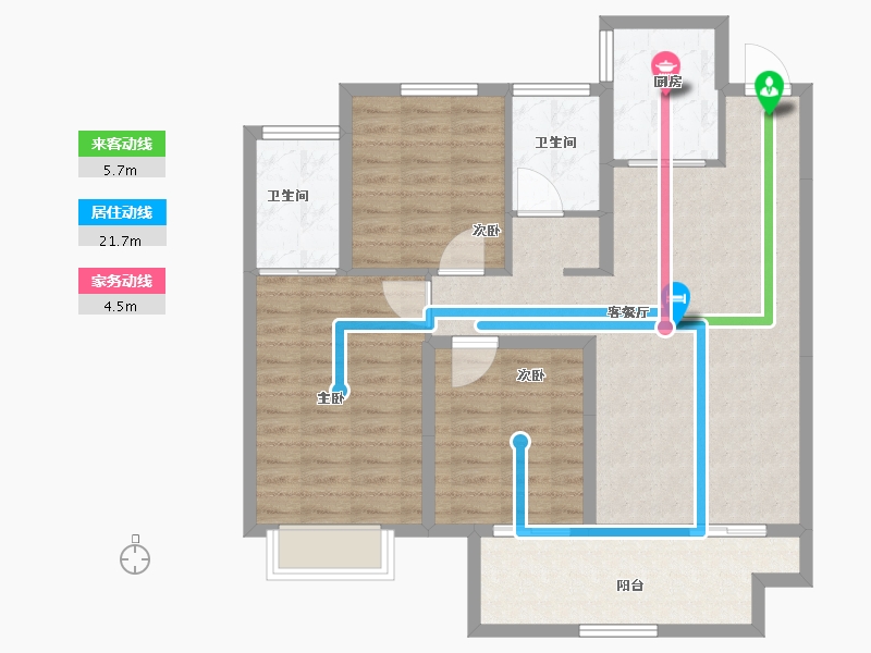 河南省-驻马店市-置地南苑-93.81-户型库-动静线