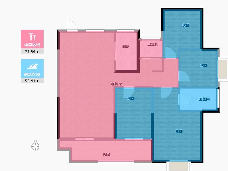 河南省-驻马店市-置地南苑-118.51-户型库-动静分区