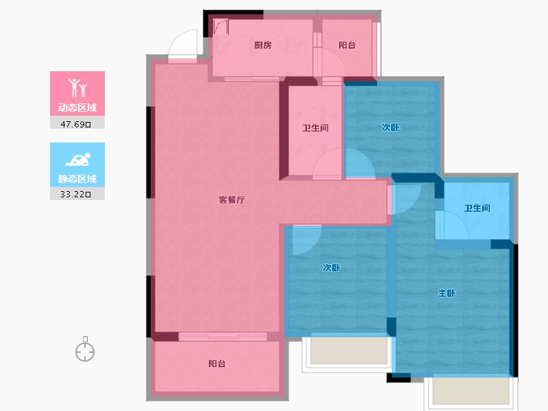 四川省-内江市-邦泰大悦府-71.09-户型库-动静分区