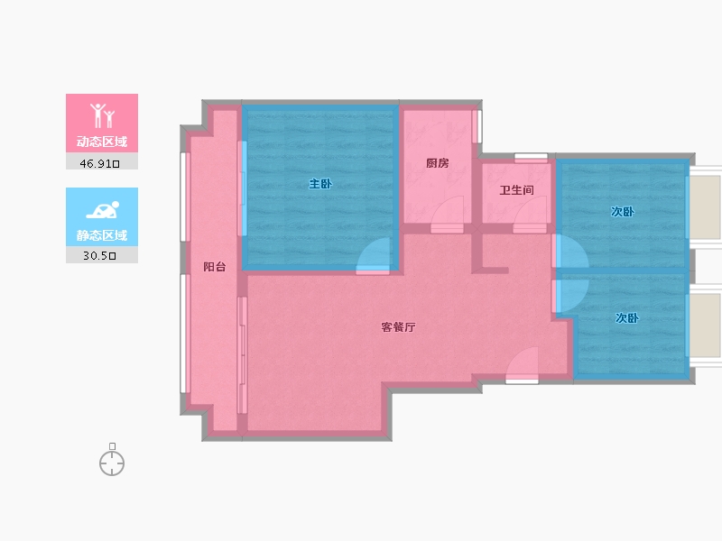 江苏省-南京市-金轮水映华庭-72.00-户型库-动静分区