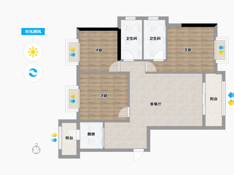 福建省-龙岩市-武平福景公园壹号-88.31-户型库-采光通风