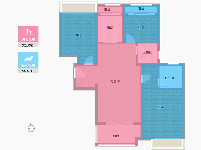 河南省-南阳市-森雷京豫华庭-92.14-户型库-动静分区