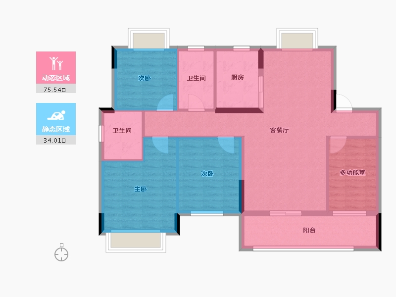 江西省-抚州市-​清华苑状元府-98.40-户型库-动静分区