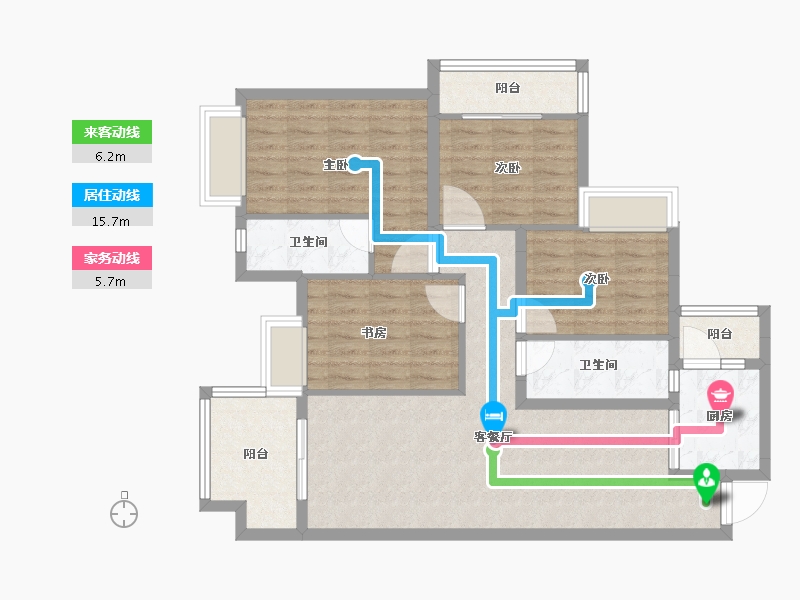 四川省-成都市-辰兴锦城国际-97.60-户型库-动静线