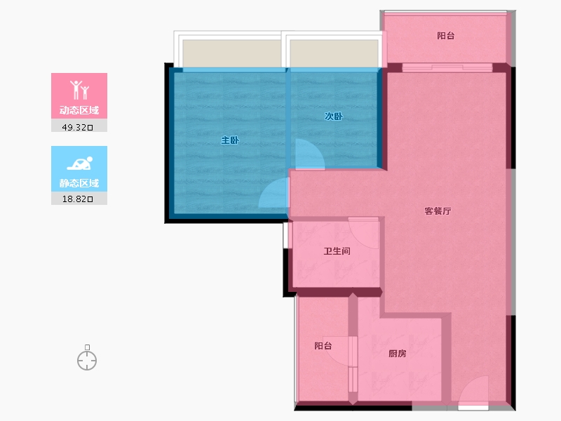 广东省-肇庆市-金沙1号-60.67-户型库-动静分区