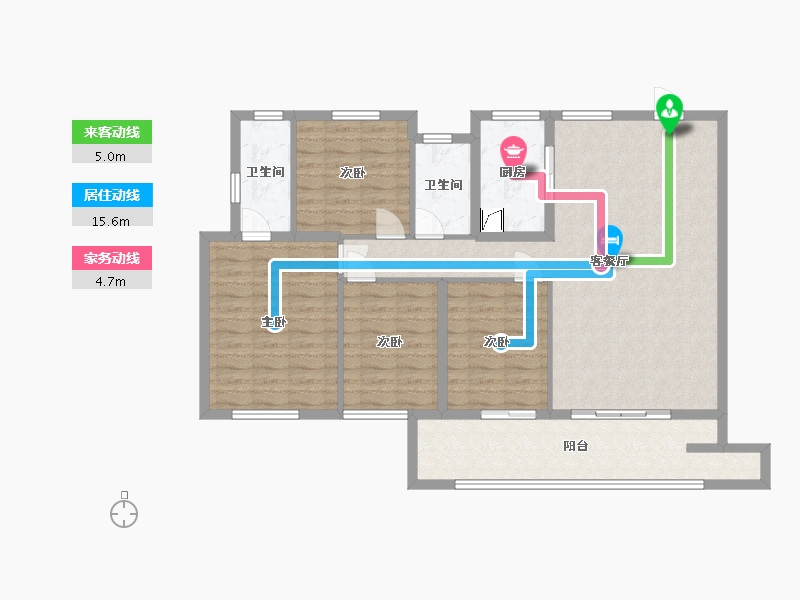 福建省-福州市-融创一期-124.00-户型库-动静线