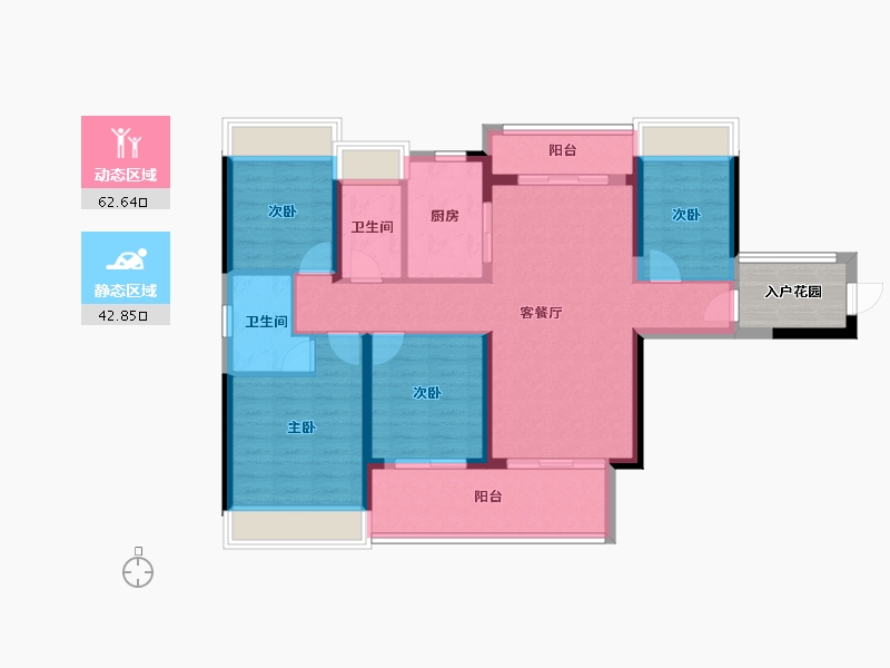 广东省-肇庆市-百盈花园-98.87-户型库-动静分区