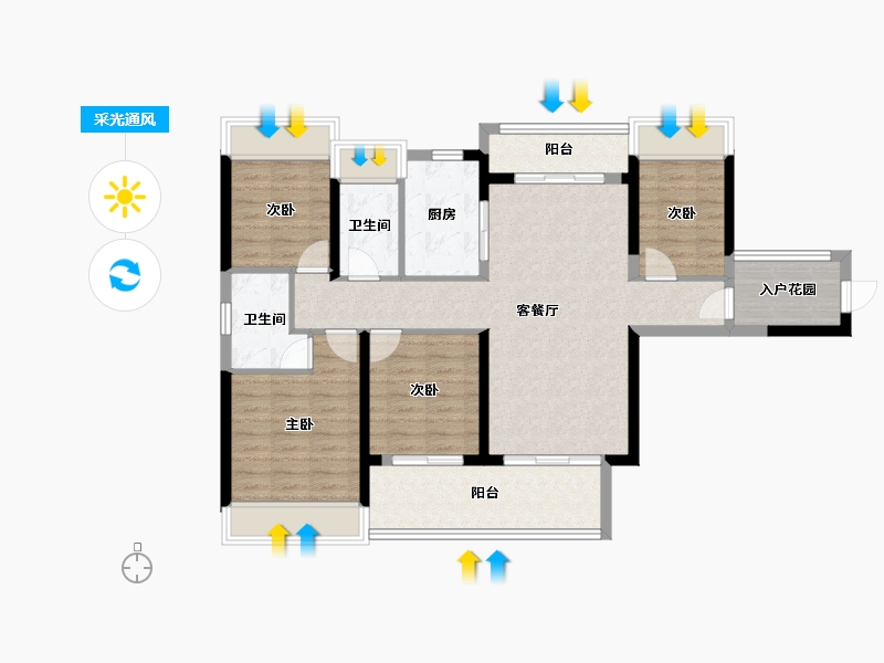 广东省-肇庆市-百盈花园-98.87-户型库-采光通风