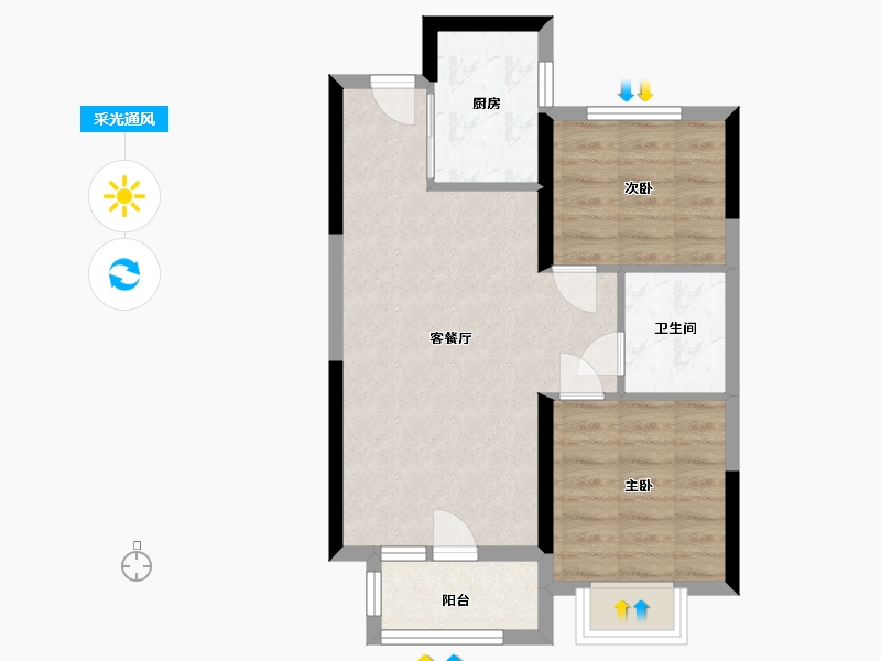 山东省-青岛市-天一仁和智慧之城-2期-55.00-户型库-采光通风