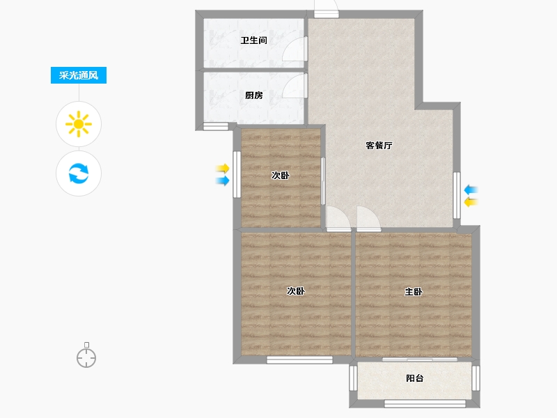 河南省-郑州市-金富源小区-104.00-户型库-采光通风