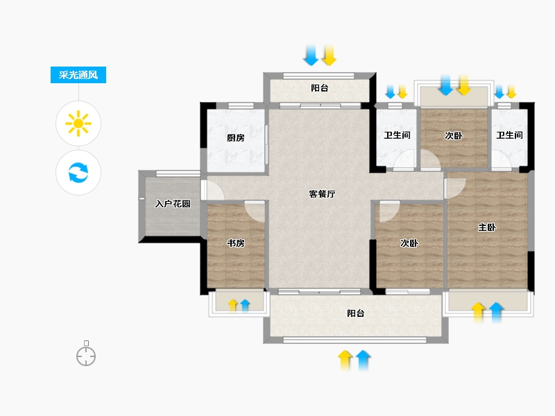 广东省-肇庆市-百盈花园-101.63-户型库-采光通风