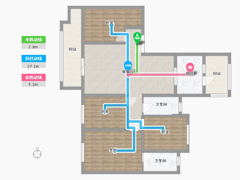 青海省-西宁市-碧桂园御川府-110.00-户型库-动静线