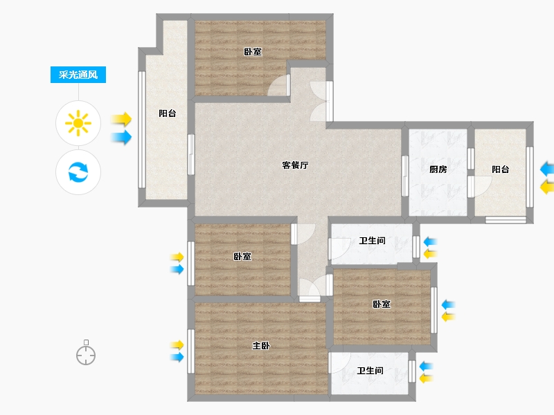 青海省-西宁市-碧桂园御川府-110.00-户型库-采光通风