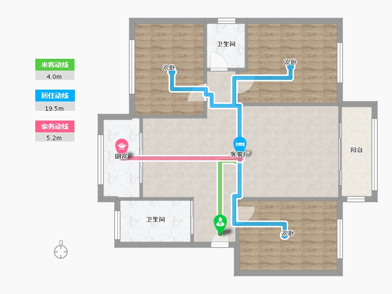 湖北省-武汉市-滨湖社区-105.00-户型库-动静线