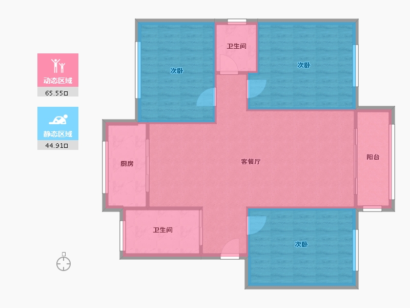 湖北省-武汉市-滨湖社区-105.00-户型库-动静分区