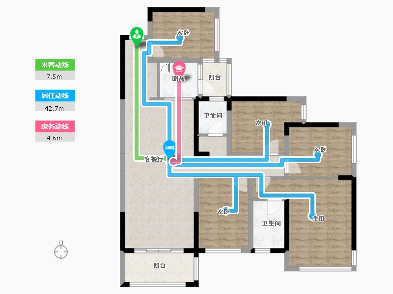 广西壮族自治区-玉林市-万盛·永顺公馆-110.00-户型库-动静线