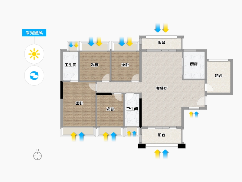 广东省-云浮市-创宇汇景城-126.17-户型库-采光通风