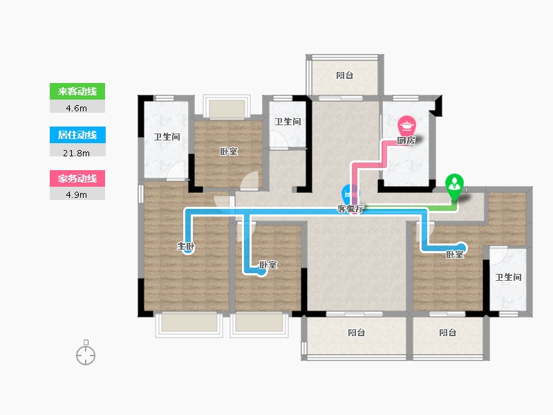 河南省-南阳市-华侨城纯水岸-130.72-户型库-动静线