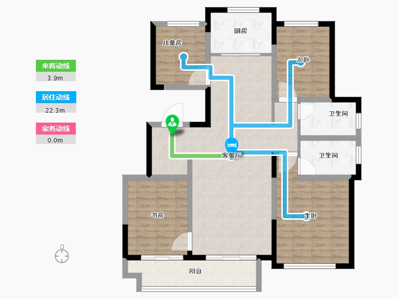 陕西省-咸阳市-绿城咸阳桂语江南-110.40-户型库-动静线