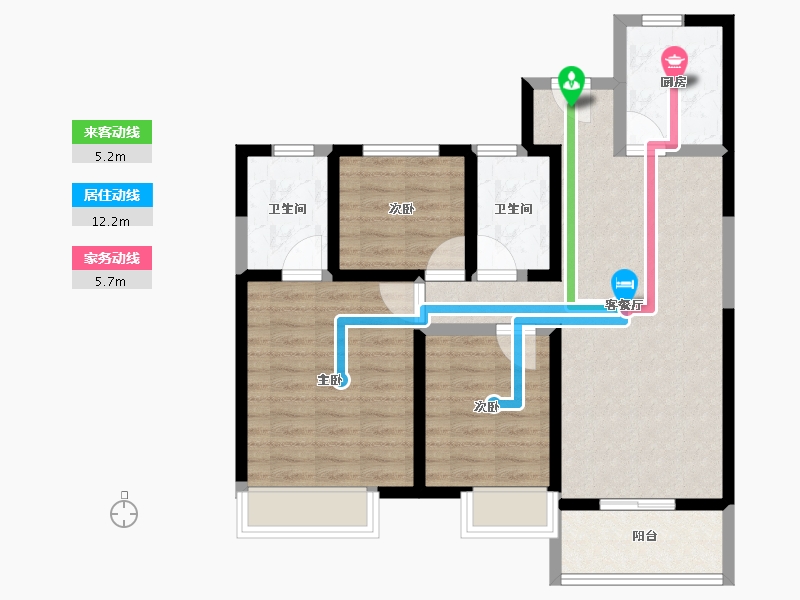 陕西省-咸阳市-林凯城-80.00-户型库-动静线