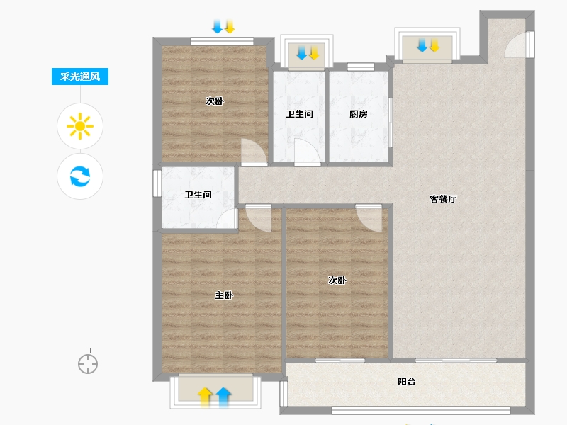 福建省-莆田市-建发央著-104.33-户型库-采光通风