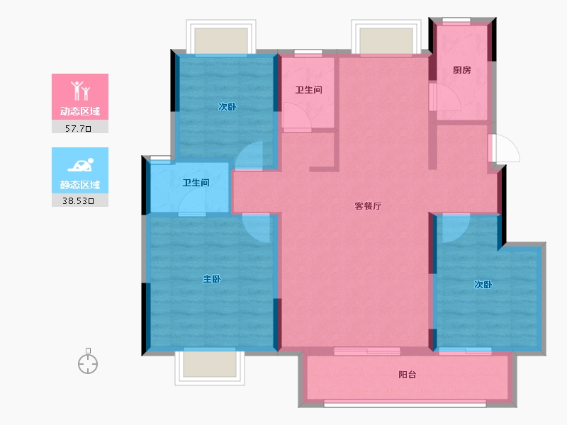 江西省-抚州市-​清华苑状元府-85.99-户型库-动静分区