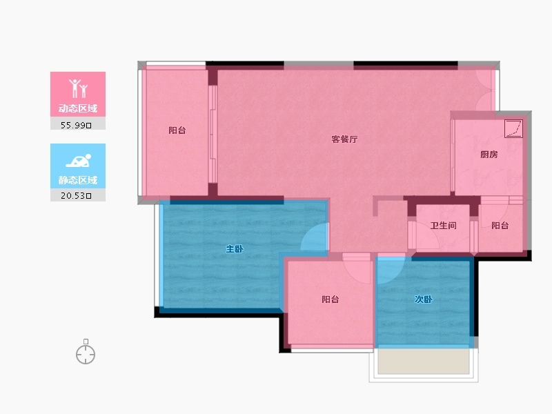 广东省-惠州市-丰谷天玺花园-67.78-户型库-动静分区