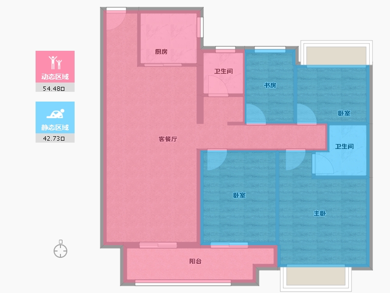 江西省-抚州市-​崇仁印江澜-87.20-户型库-动静分区