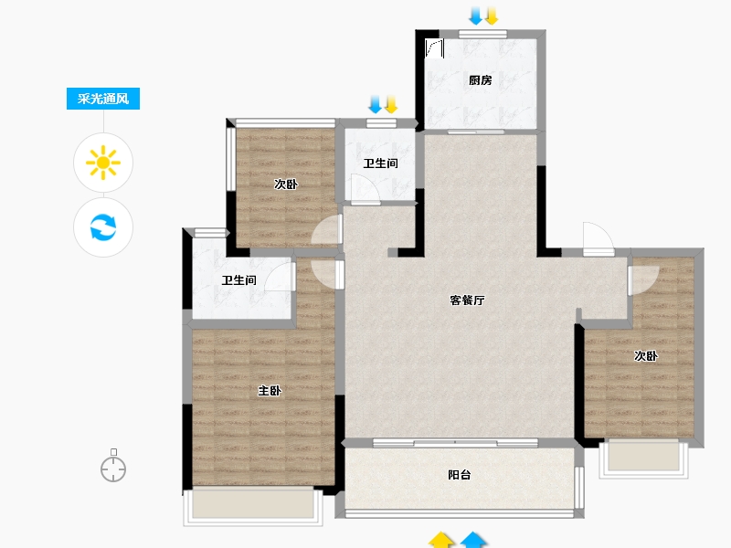 安徽省-合肥市-龙湖光年-112.73-户型库-采光通风