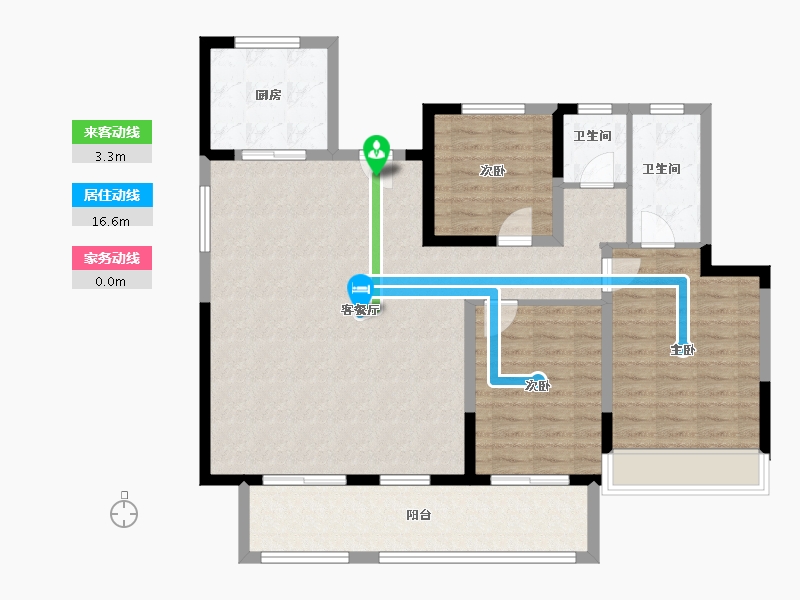 江苏省-徐州市-宏基宏公馆-122.00-户型库-动静线