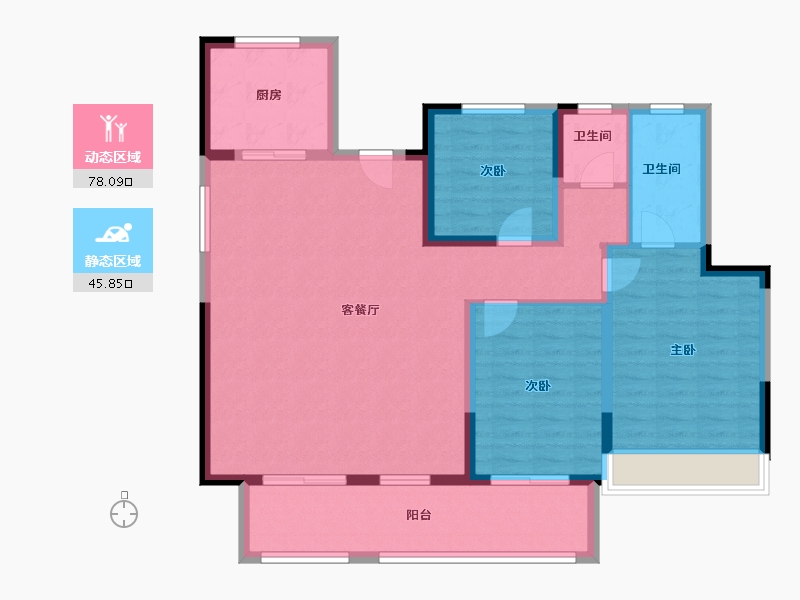 江苏省-徐州市-宏基宏公馆-122.00-户型库-动静分区