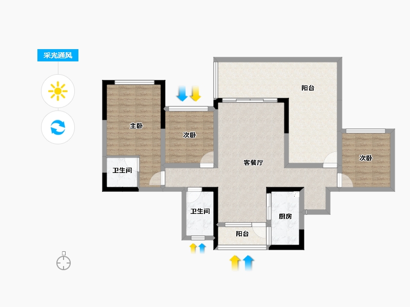 四川省-宜宾市-悦湖居-104.12-户型库-采光通风