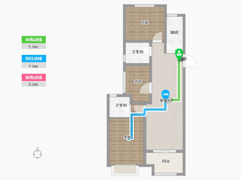 陕西省-咸阳市-绿城咸阳桂语江南-88.00-户型库-动静线