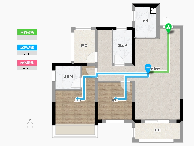 广西壮族自治区-贵港市-雅庭-78.00-户型库-动静线