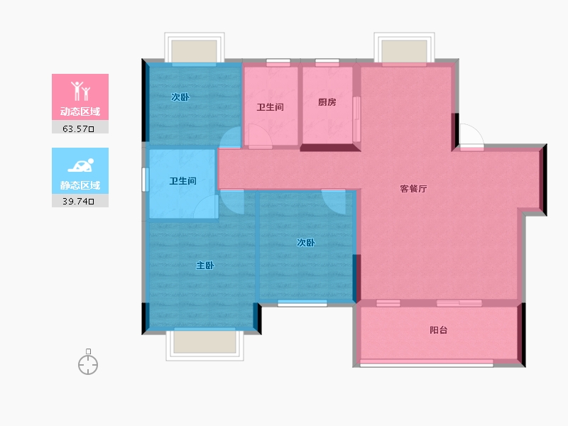 江西省-抚州市-​清华苑状元府-93.30-户型库-动静分区