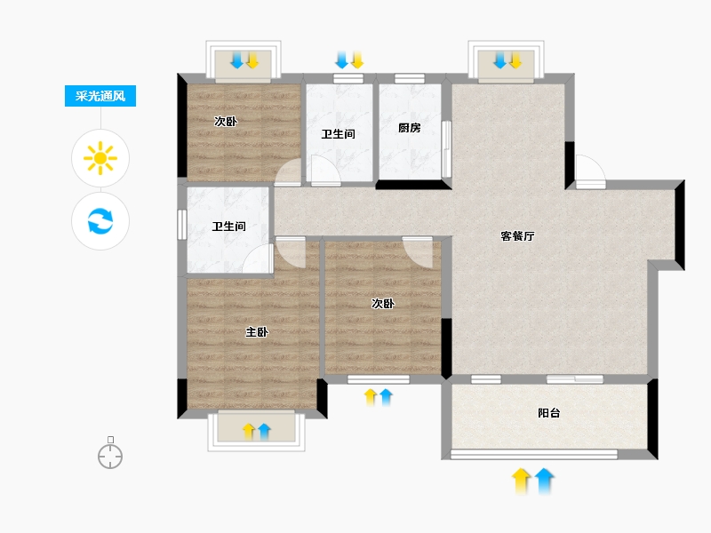 江西省-抚州市-​清华苑状元府-93.30-户型库-采光通风