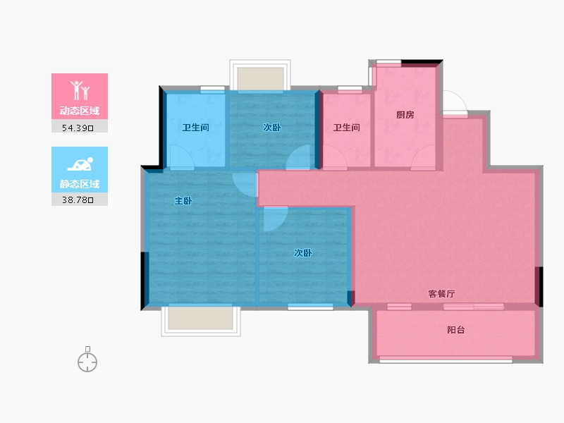 江西省-抚州市-​清华苑状元府-83.70-户型库-动静分区