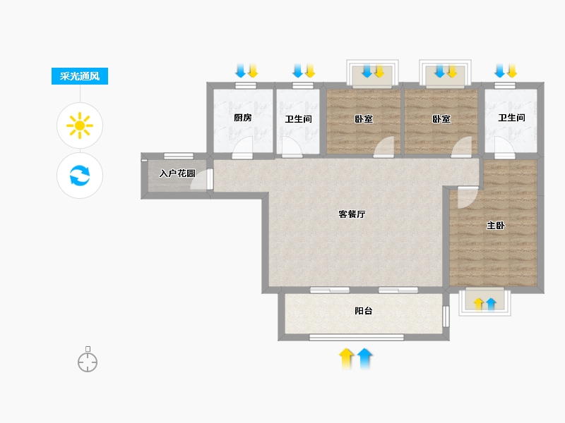 湖南省-郴州市-泊富君庭-94.69-户型库-采光通风