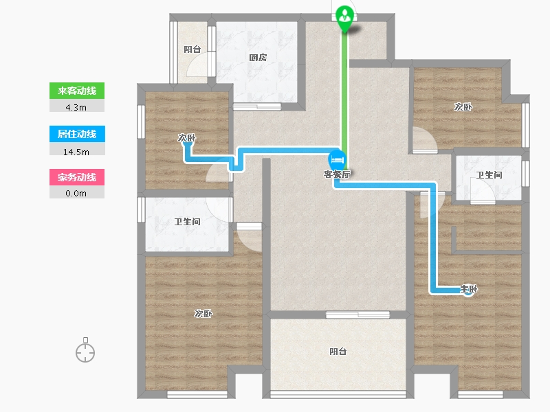 四川省-宜宾市-恒润雅居-116.63-户型库-动静线