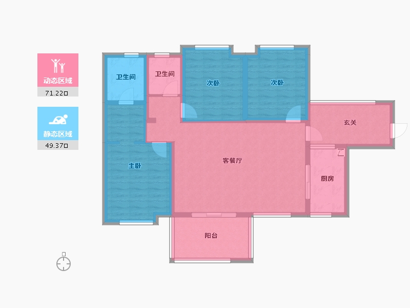 四川省-宜宾市-恒润雅居-107.81-户型库-动静分区