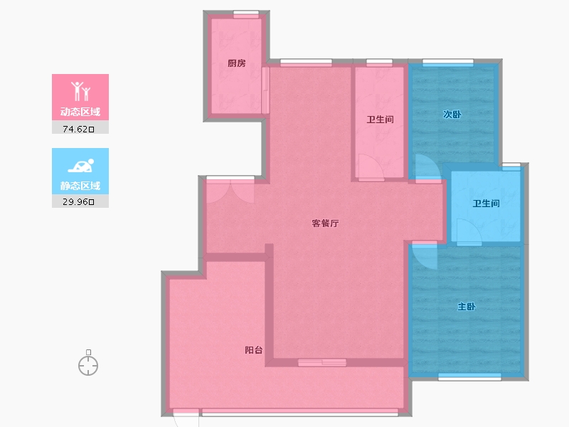 新疆维吾尔自治区-伊犁哈萨克自治州-山河夋 二期 B2 户型-11383.00-户型库-动静分区