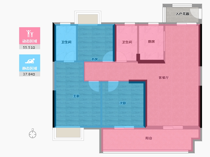 江西省-抚州市-梦湖玖里二期-86.70-户型库-动静分区