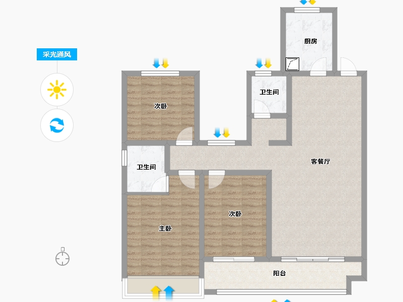 山东省-菏泽市-佳和城-104.31-户型库-采光通风