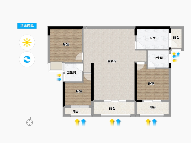 河南省-南阳市-七零公馆-102.46-户型库-采光通风