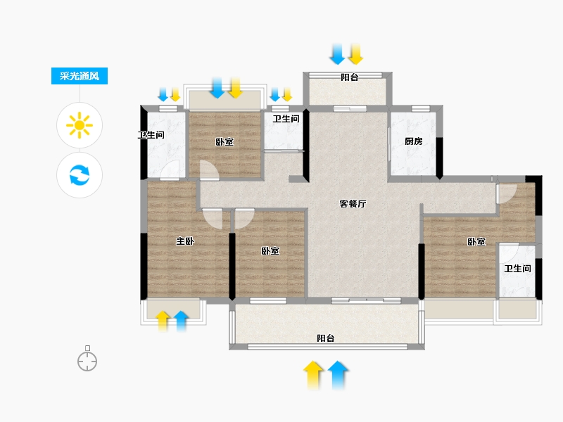 江西省-抚州市-​国鼎玫玺-114.61-户型库-采光通风