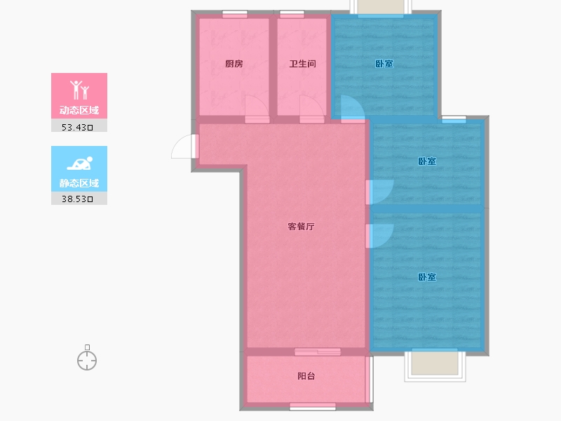 江苏省-镇江市-嘉荟新城-81.60-户型库-动静分区