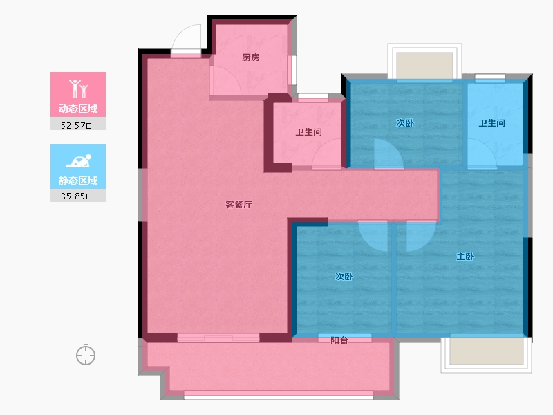 江西省-抚州市-梦湖玖里二期-78.80-户型库-动静分区