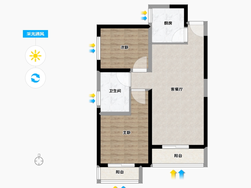 陕西省-咸阳市-林凯城-70.01-户型库-采光通风