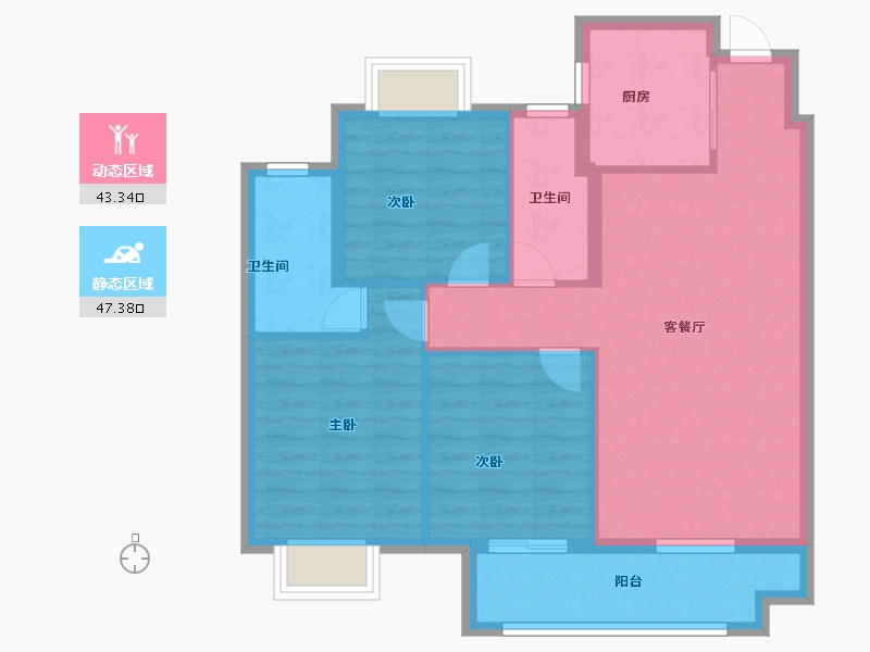 江西省-抚州市-​国贸东投抚州原-81.60-户型库-动静分区